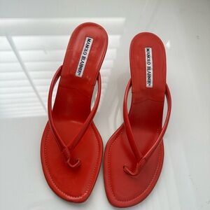 Manolo Blahnik Kitten Heel Sandal